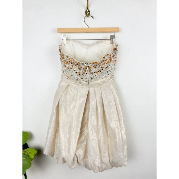 Mark + James by Badgley Mischka Beaded Bubble Hem Cocktail Dress Sz 4 - Picture 2 of 12